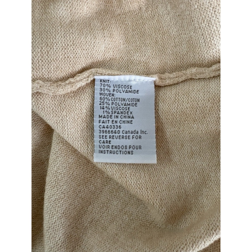 Ness Light Oatmeal Knit 3D knit appliqué Beanie Denim Shirt Collar Large Sweater - Picture 10 of 13